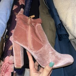 Pink Velvet Heels 