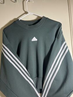 Adidas Originals Three-Stripe Cropped Crewneck Sweatshirt (Dark Green)
