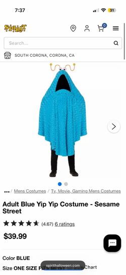 Adult Blue Yip Yip Costume - Sesame Street