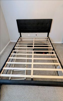 Queen Black Bed Frame with Headboard