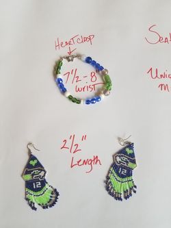 Seahawks bracelet & ear rings 3 photos posted