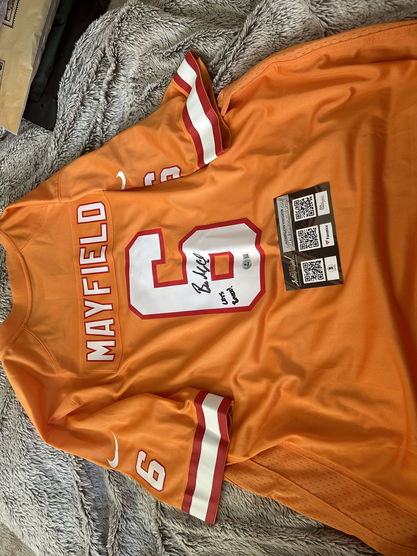 Baker Mayfield Auto Creamsicle Nike Authentic Jersey With Inscription