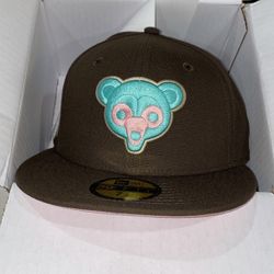 Hat club Brown Chicago Cubs Pink Brim 7 1/8