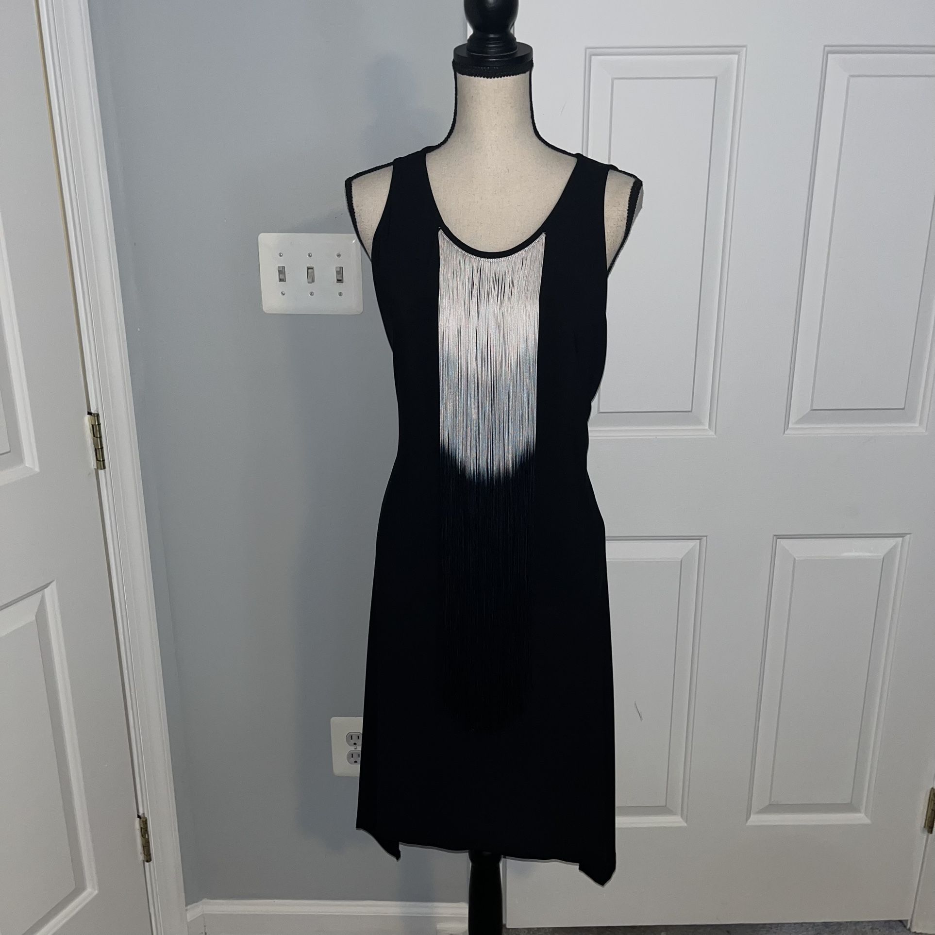 Black Dress With Ombré Fringe 