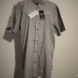 Mens Van Heusen Flex Button Down Short Sleeved Shirt (Size L)