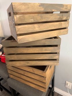 Rustic Wooden Storage Crates Set of 3