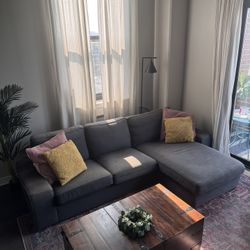 Sofa w / Chaise, Sectional, Couch, Grey
