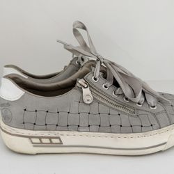Rieker Gray Lace-Up Sneakers for Women