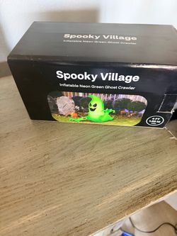 Spooky Village Inflatable Neon Green Ghost Crawler