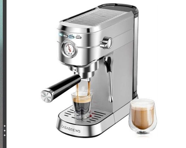 CASABREWS CM5418 Espresso Machine 20 Bar, Compact Espresso Maker with Steam Milk Frother