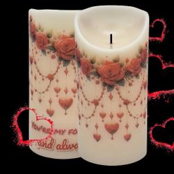 Valentine Day custom  Flameless 3"×6" Pillar Candle with Timer  Inspirational quote candle gift  1 pcs Gift for wife, girlfriend