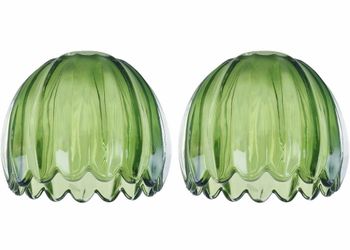 Glass Green Tulip Lamp Shades, Small Flower Lampshades,Replacement Mini Lamp Shade for Floor Lamp Table Wall Lamp Chandelier Decor (Green-2)