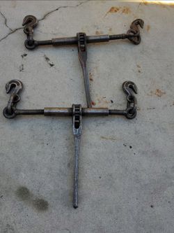 Ratchet Load Binders with Hook Ends – Set of 2