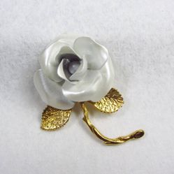 Vintage 1960s Giovanni Rose Enameled Brooch