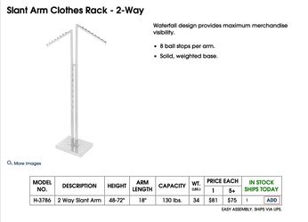Slant Arm clothes rack 2 way