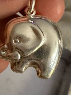Silver Elephant Charm Pendant