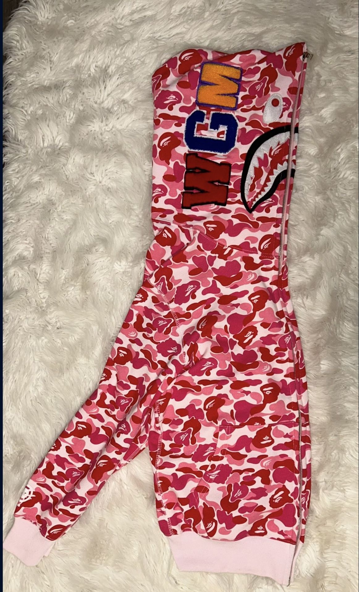Pink Bape Shark zip Up Jacket