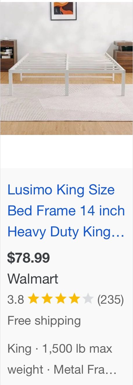 Lusimo King Size Bed Frame 14 inch Heavy Duty