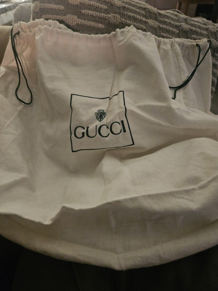 GUCCI ALL COTTON LG Drawstring Bag.Made In Italy