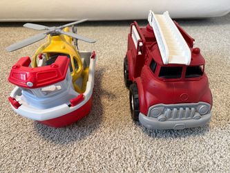 Green Toys Firetruck and Rescue Boat
