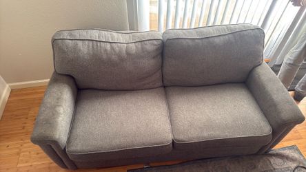 Gray Fabric Two-Seat Sofa