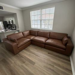 NEW Leather Cloud Couch Modular Sofa