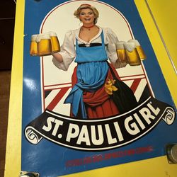 Vintage Original St Pauli Girl, Beer Poster 1982