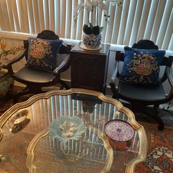 Regency Solid Brass And Glass Table 