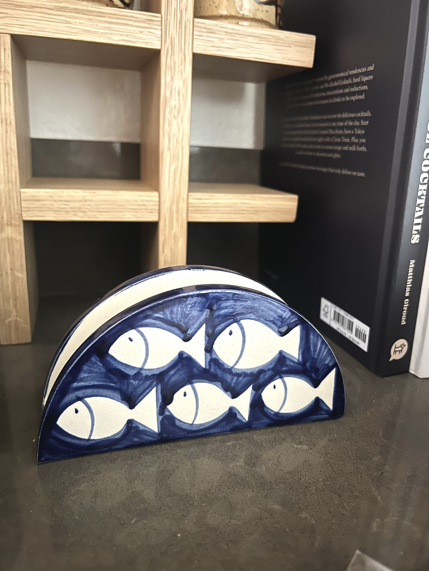 Handmade ceramic napkin holder from Spain