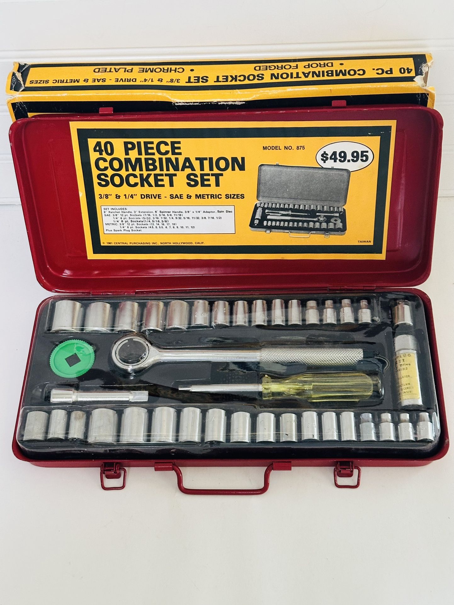 Combination Socket Set (40 pcs) 3/8” & 1/4” Drive SAE & Metric #875