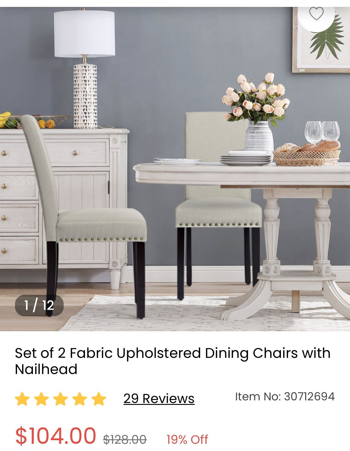 Set Of 2 Dining Chairs