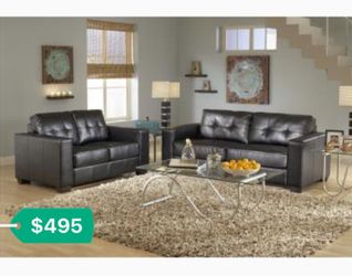Brand New Black Sofa In Durable Faux Leather $50 Down Takes It Home!