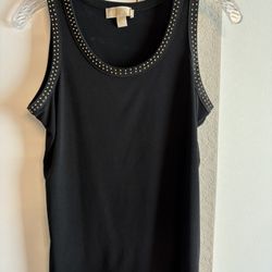 Michael Kors Black / Gold Studded Tank Top - Size Small