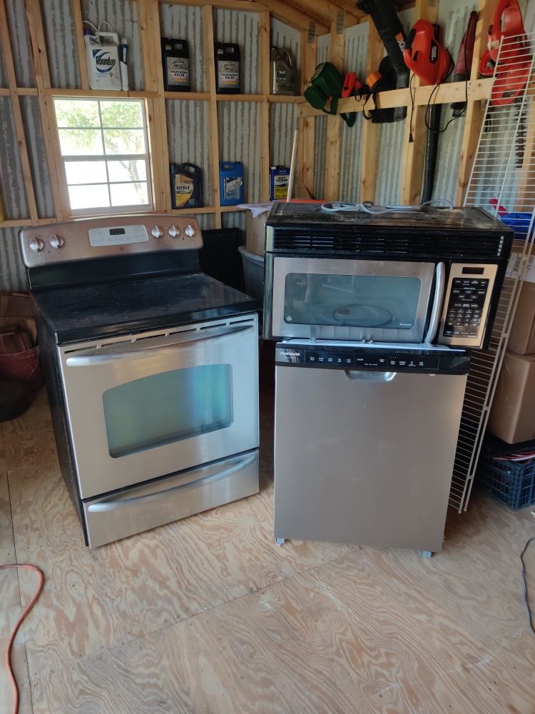 Electric stove, microwave, dishwasher