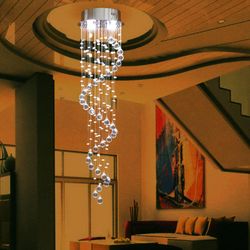 Modern Crystal Chandelier Rain Drop Lighting Ceiling Lights Pendant Lamp Bedroom