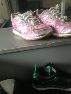 Pink & Silver Bottega Sneakers