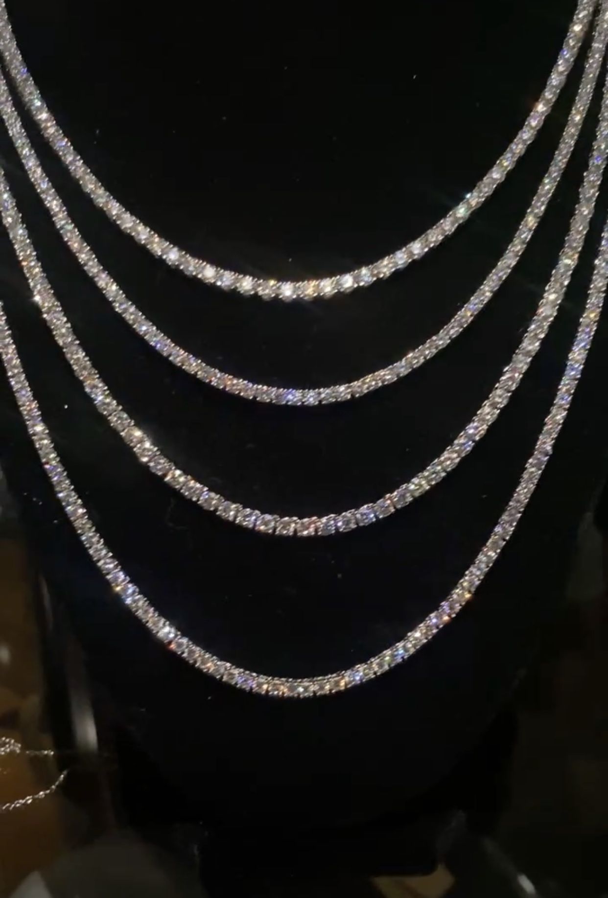 Mossanite tennis Chains (Solid Silver)