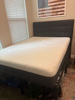 Full-Size Bed, Tufted Headboard + Mattress