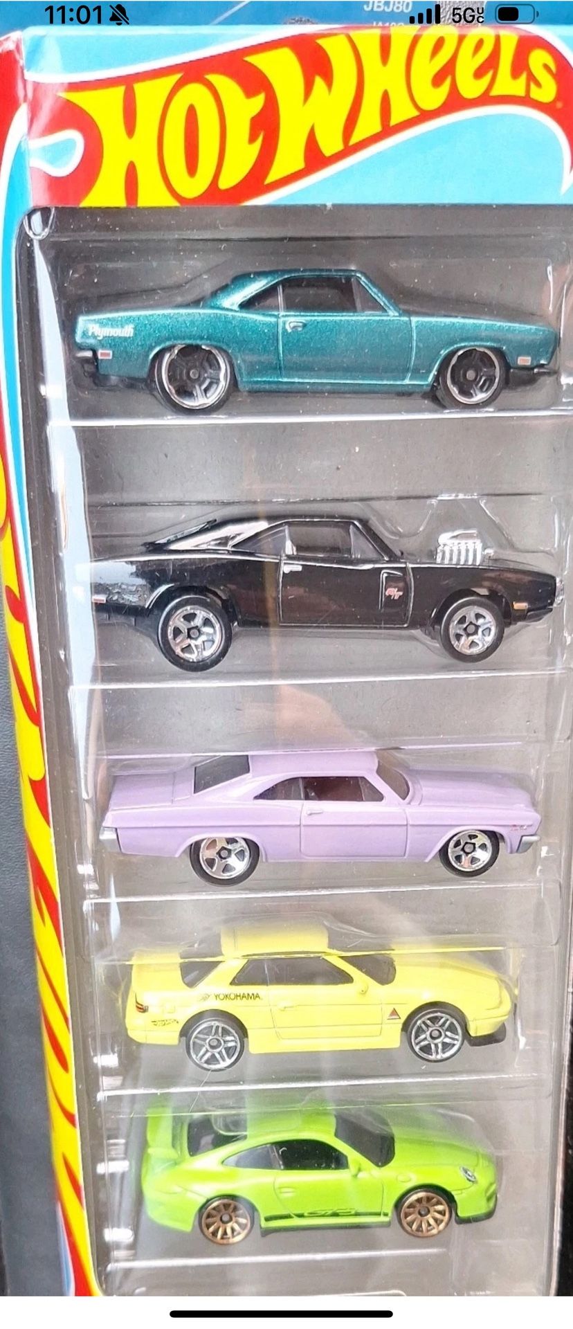 2025 Hot Wheels Fast and Furious 5 Pack GT3 RS, Silvia, Charger, Impala, Cuda
