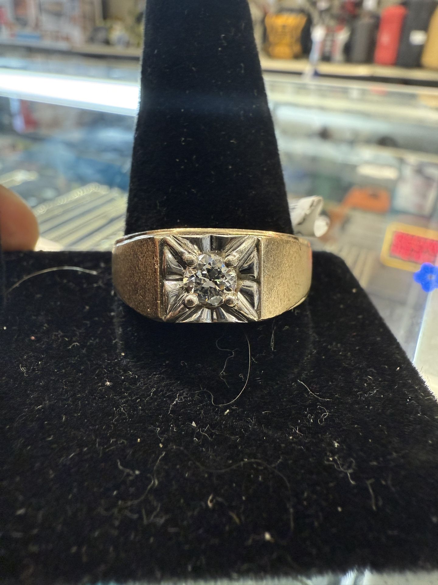 14KT Gold Ring W/ Natural Round Diamond Center 36860-1