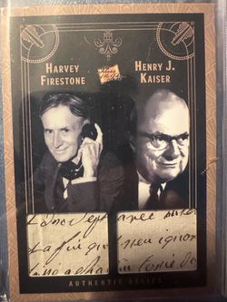 2024 Pieces of a Past Harvey Firestone/Henry J. Kaiser Relic Card