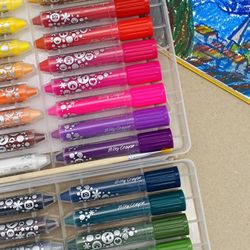 The best Christmas gifts for children 36 Colors Oil Pastels Water‑Soluble Wax Crayon Stick Non‑Toxic Fluent Painting Pen Set with Drawing Pen Brush f
