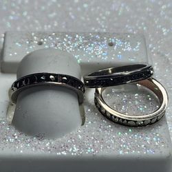 3 staking Marcasite Rings set size 5