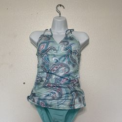 Paisley Print Tankini Swim Suit (Size: M)