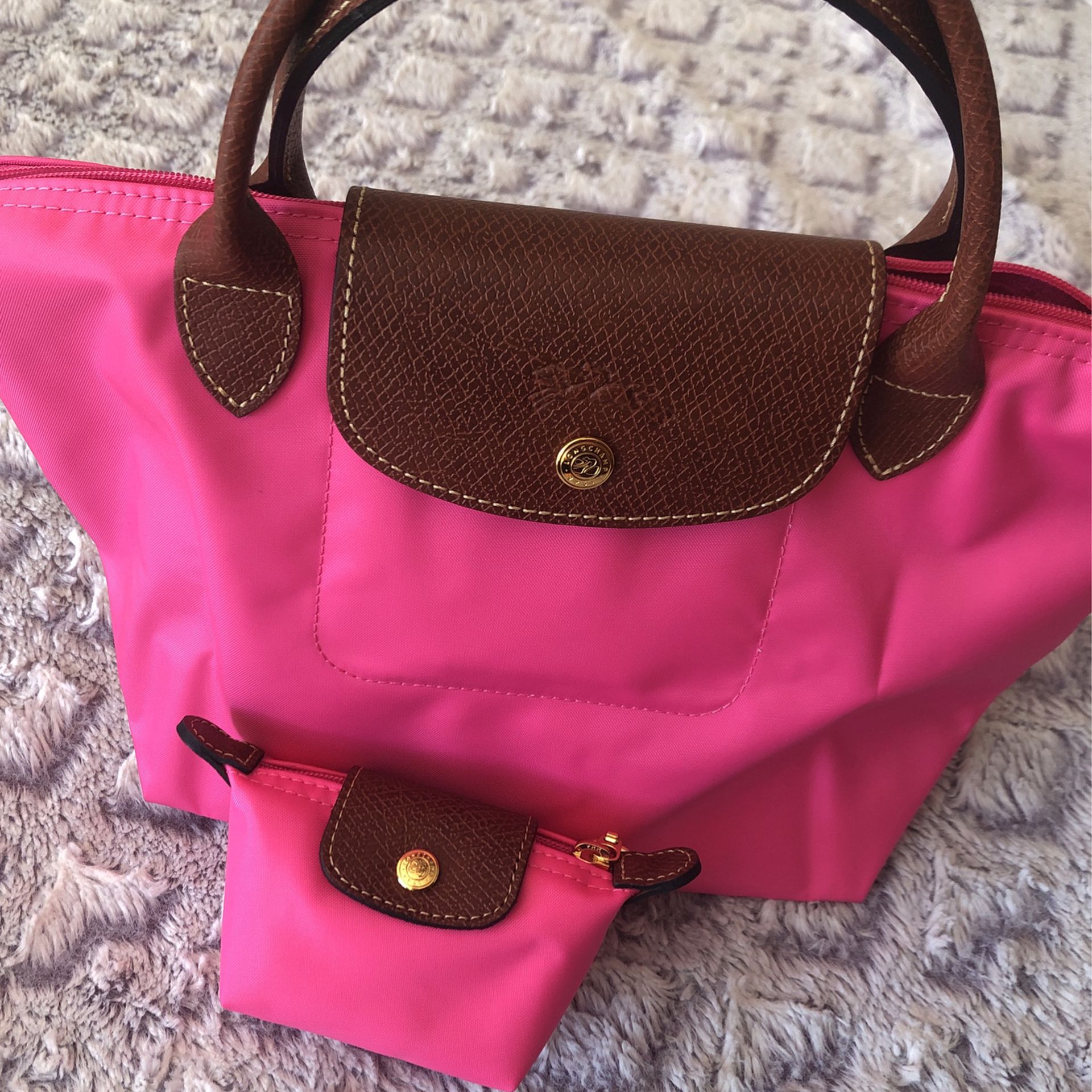 Longchamp Ladies Le Pliage Cuir Coin Purse - Pink L3606757P36 3597921820529  - Handbags - Jomashop