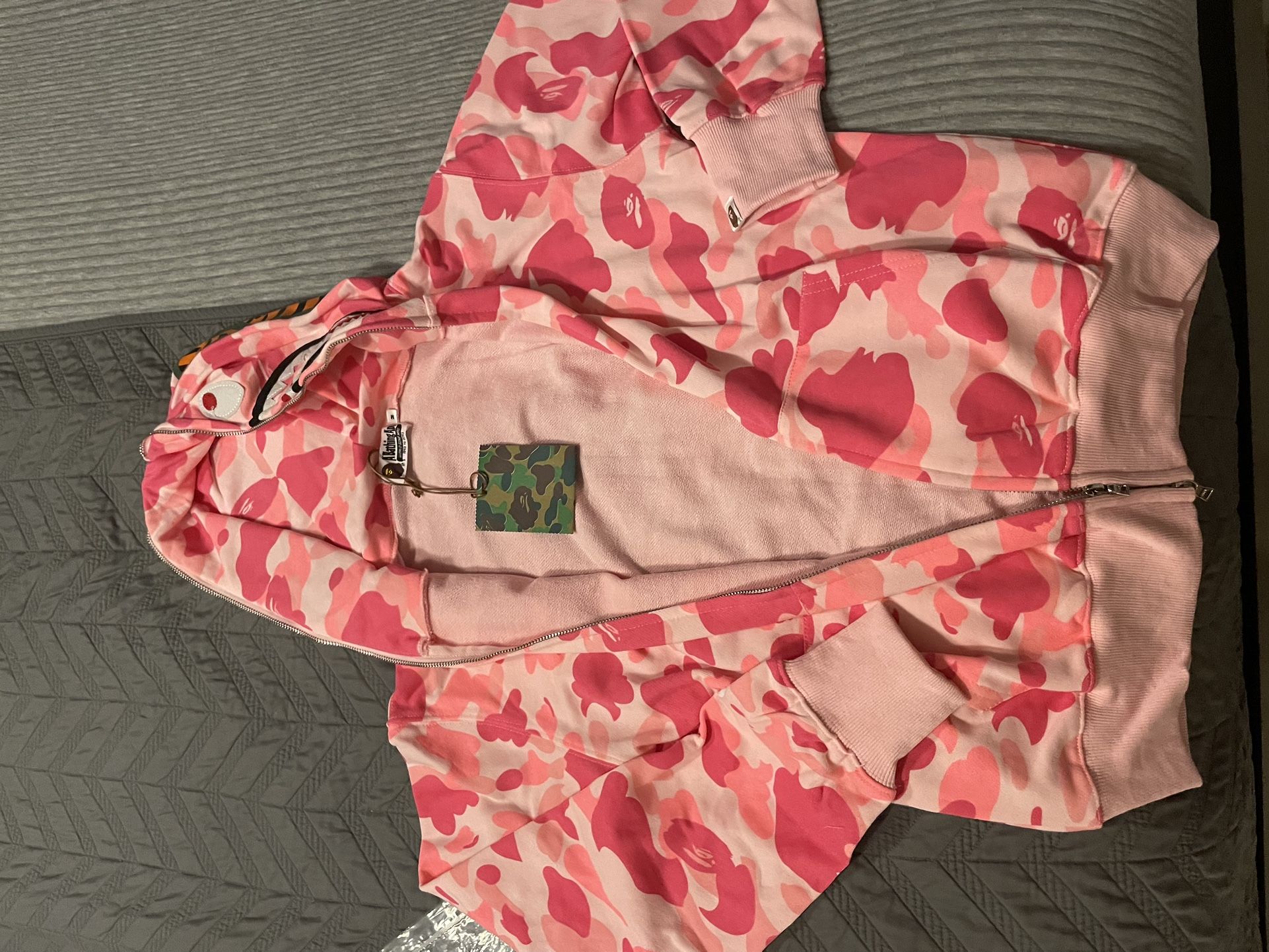 Bape Pink Shark Hoodie  Size M 