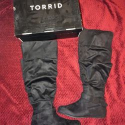 TORRID Black Boots Knee High. 
