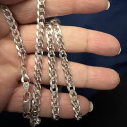 Real 925 Sterling Silver Chain Necklace 20 In
