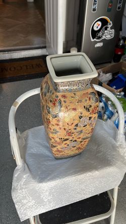 Rare 17” Chinese butterfly flower  vase MCM Mercari