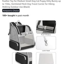 Large Pet Backpack for Medium Small Dog/Cat/Bunny up to 15lbs